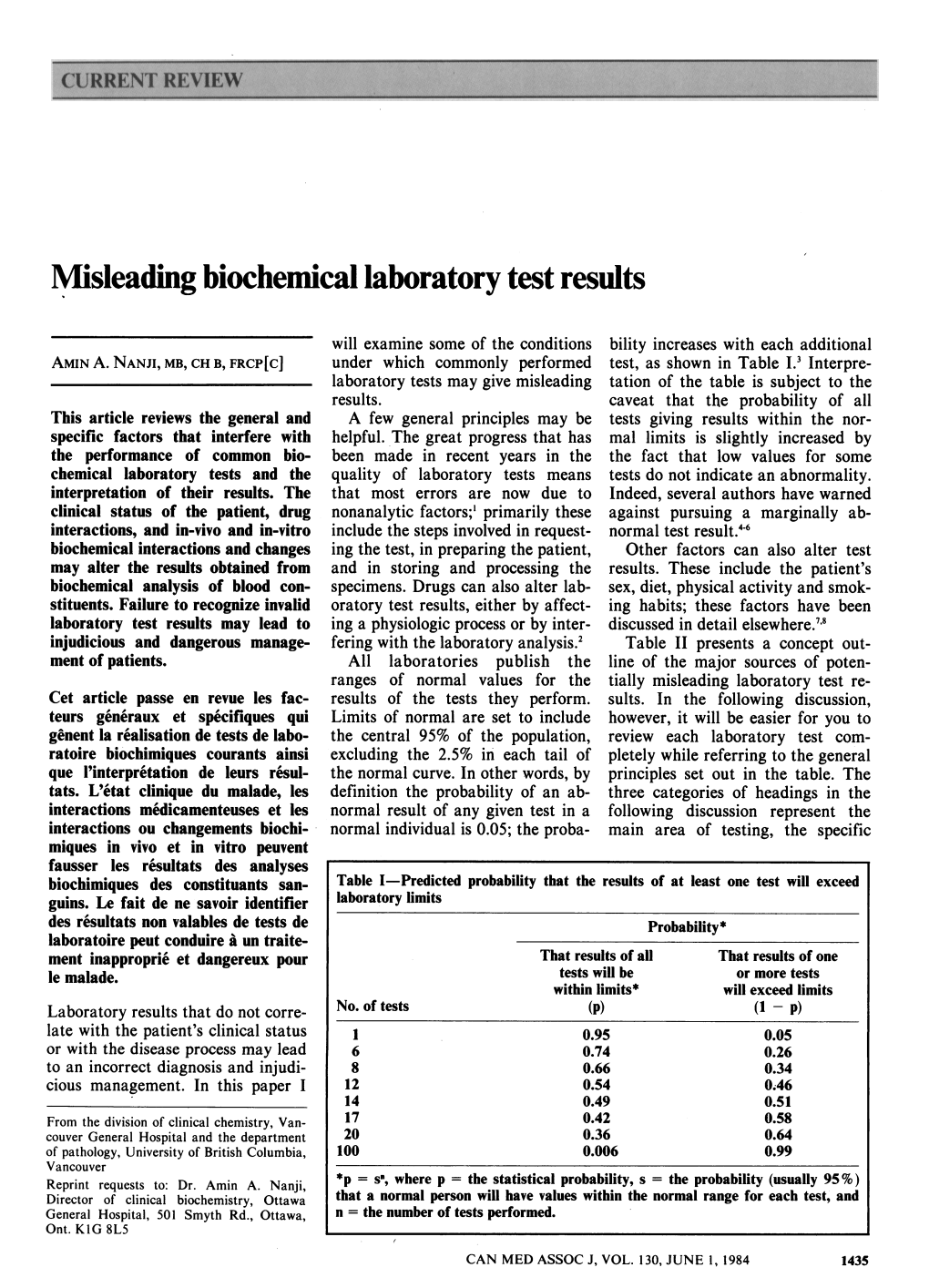 Misleading Biochemical Laboratorytest Results