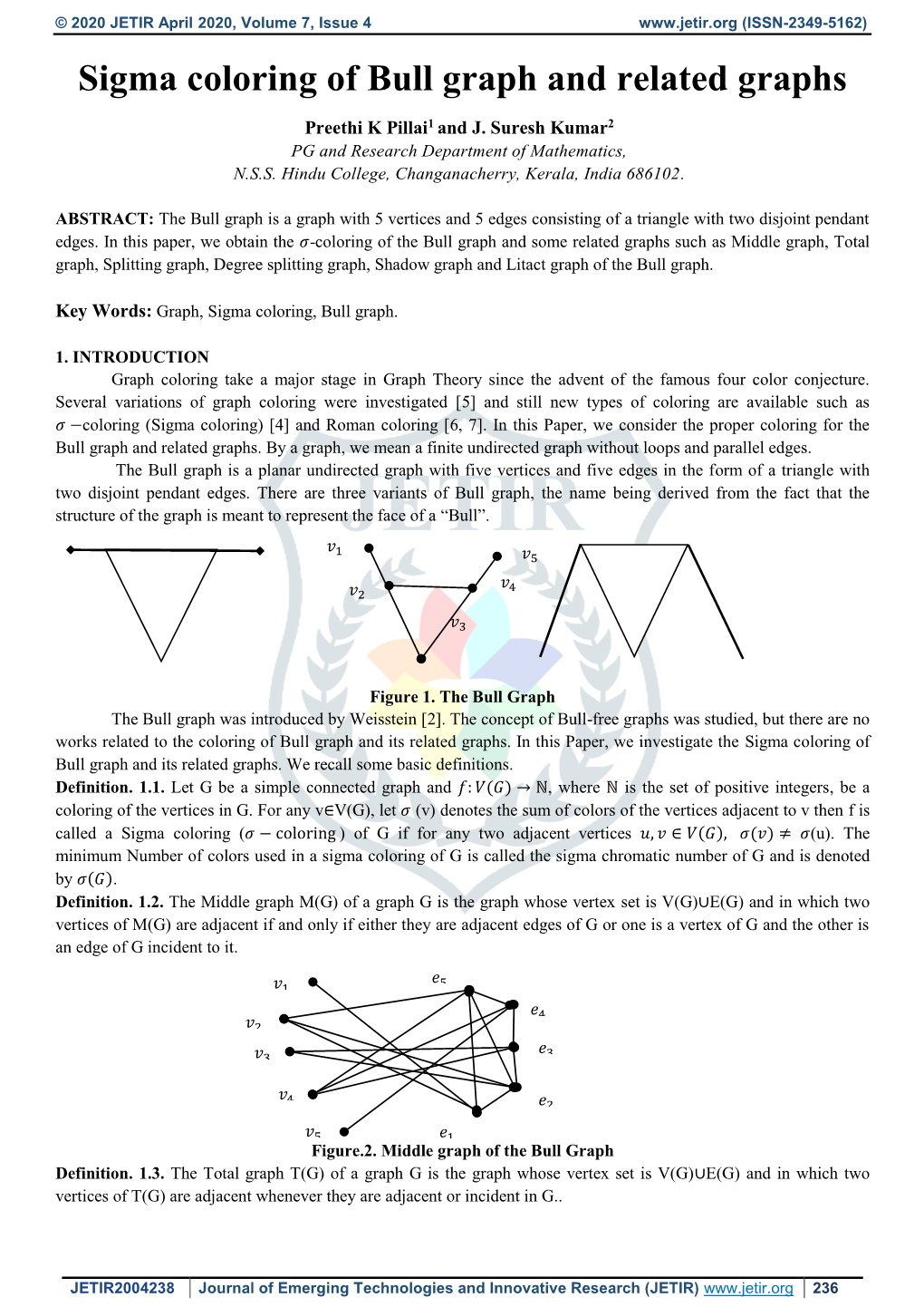 Sigma Coloring of Bull Graph and Related Graphs