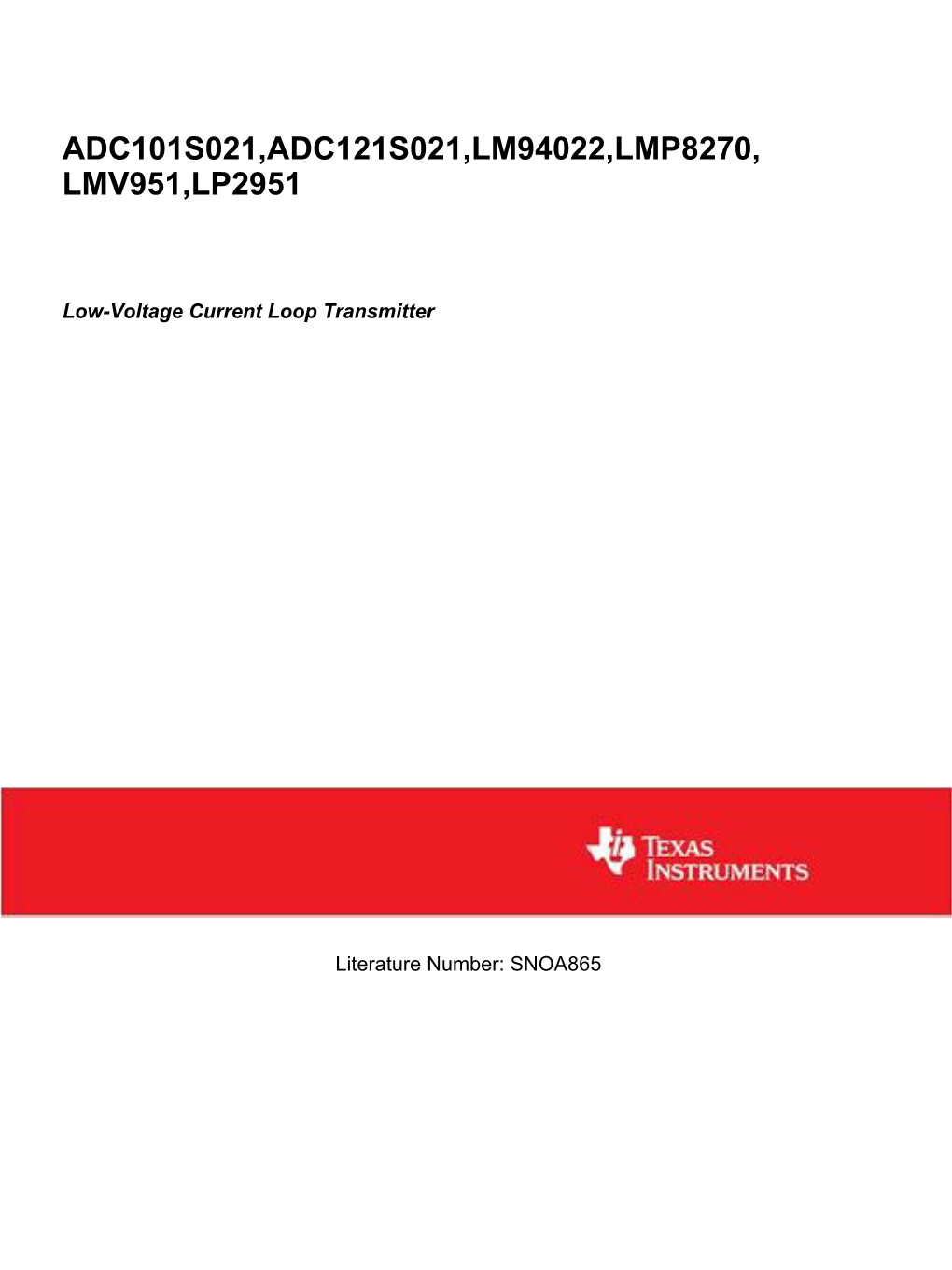 Low-Voltage Current Loop Transmitter