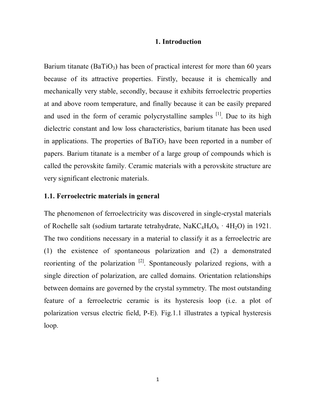 1. Introduction Barium Titanate (Batio3) Has Been of Practical