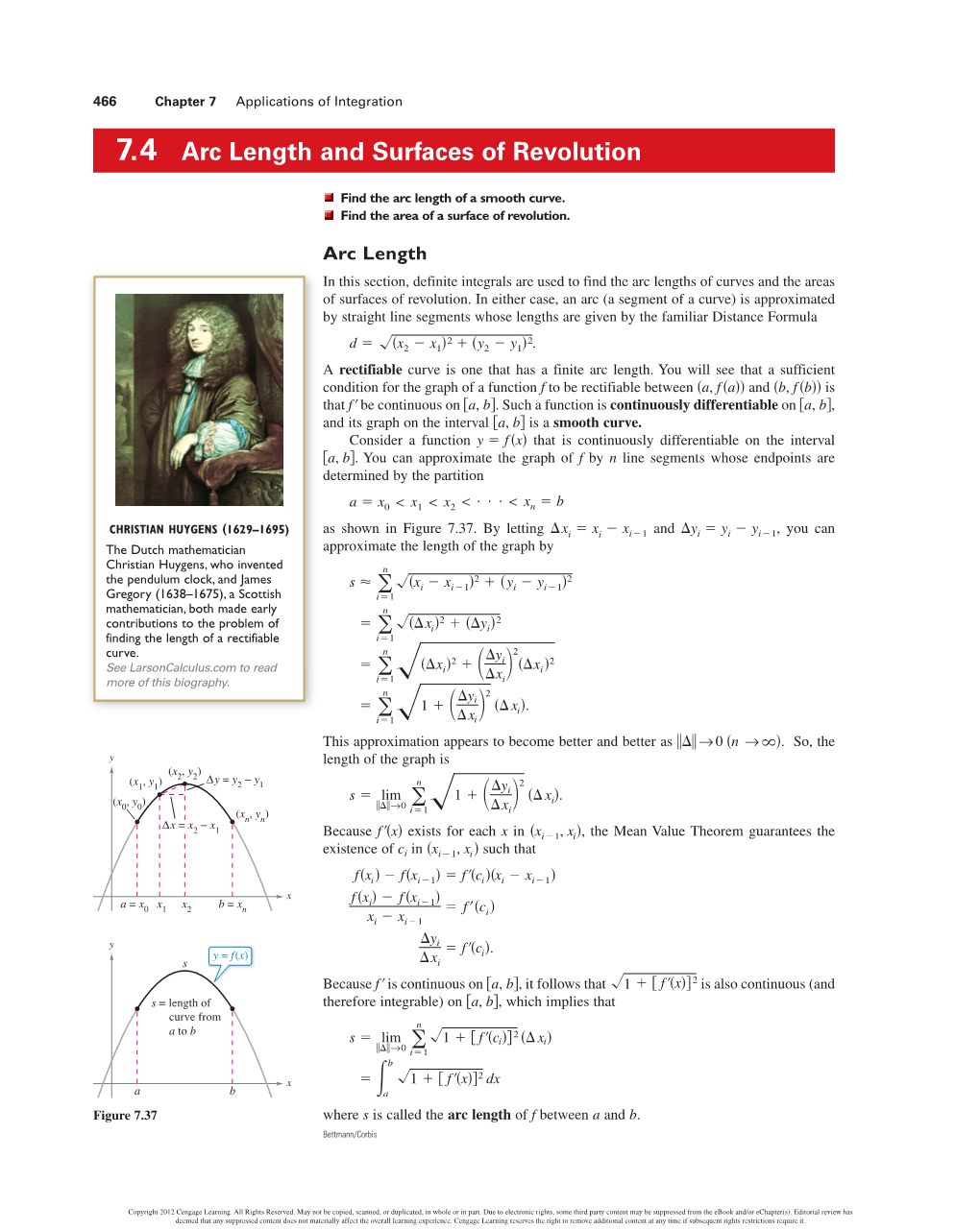 7.4 Arc Length and Surfaces of Revolution 467