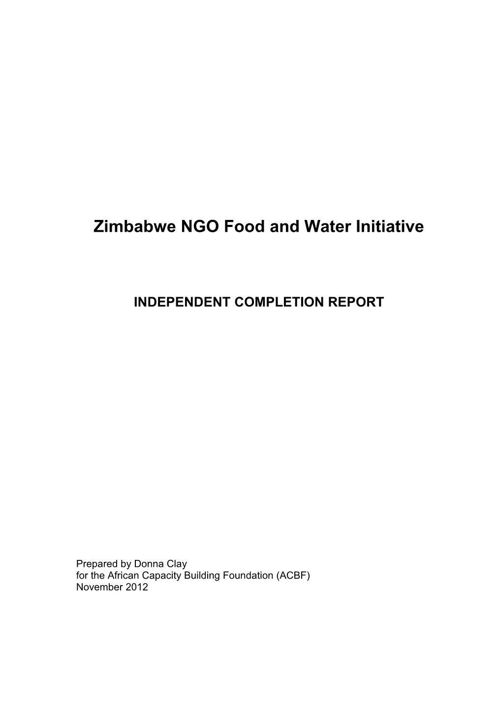 Zimbabwe NGO Food and Water Initiative