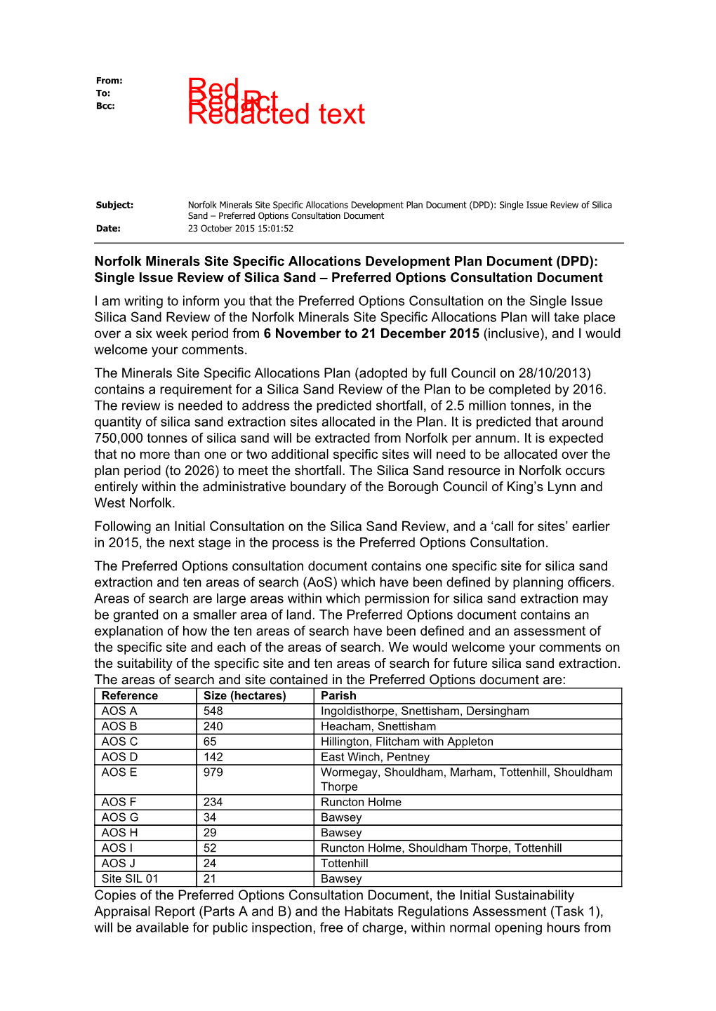 Preferred Options Consultation Document Date: 23 October 2015 15:01:52