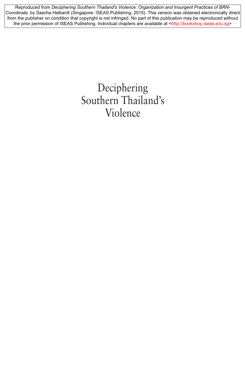 Deciphering Southern Thailand's Violence