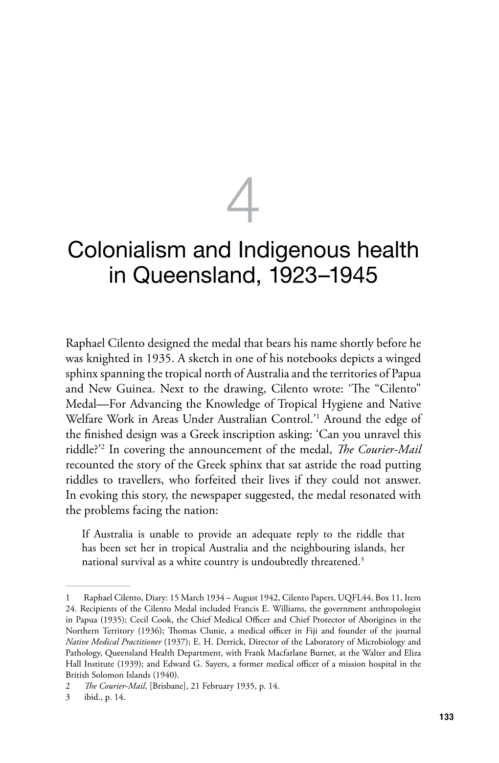 4. Colonialism and Indigenous Health in Queensland, 1923–1945