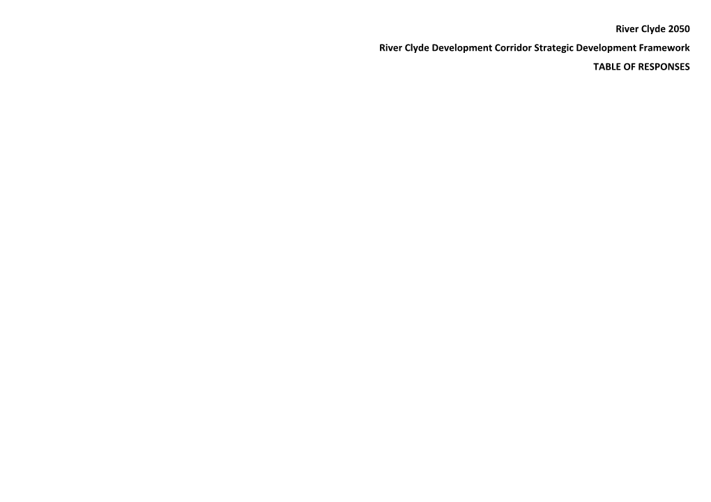 River Clyde Development Corridor SDF Table of Responses