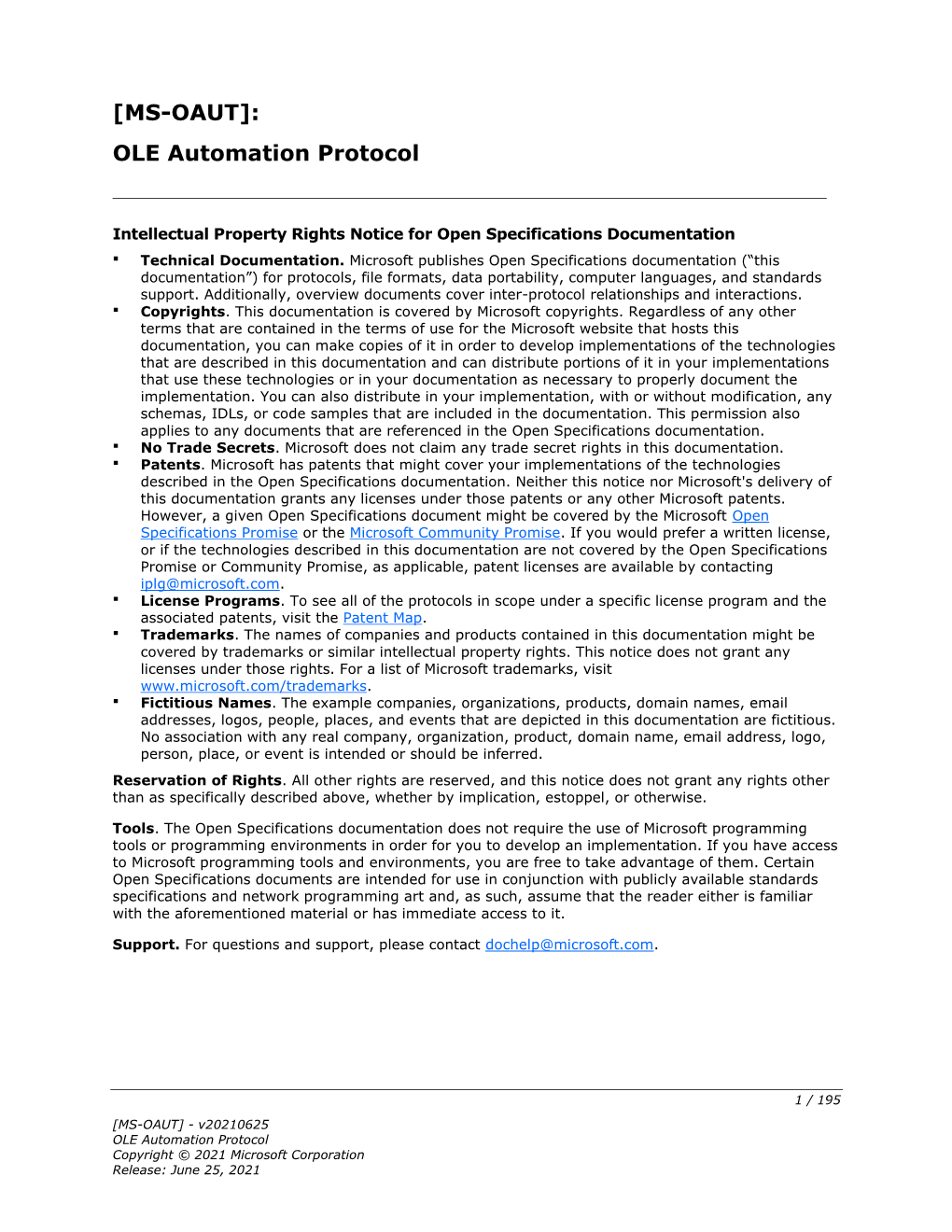 [MS-OAUT]: OLE Automation Protocol