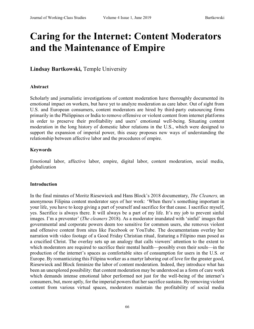 Content Moderators and the Maintenance of Empire