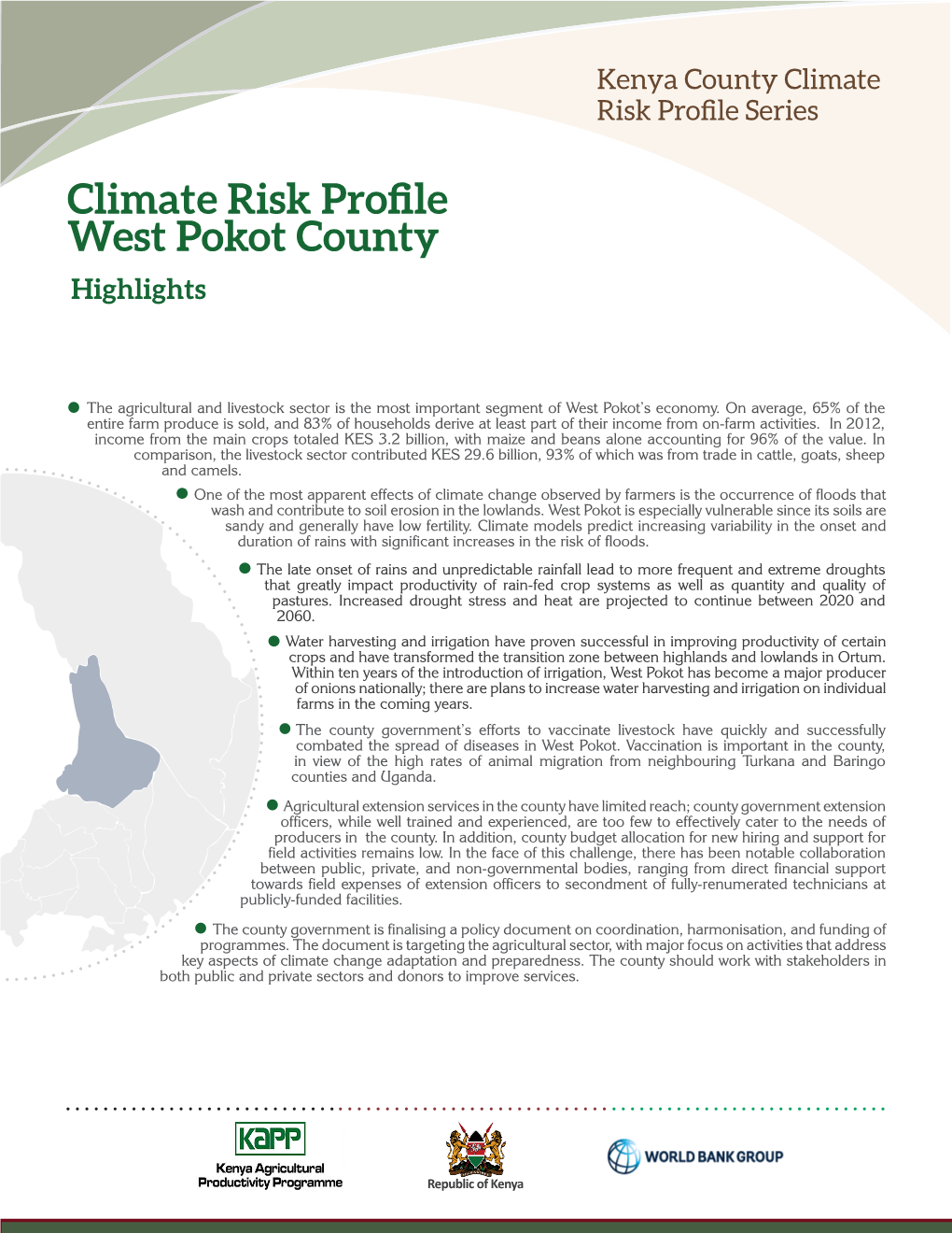 Climate Risk Profile West Pokot County Highlights