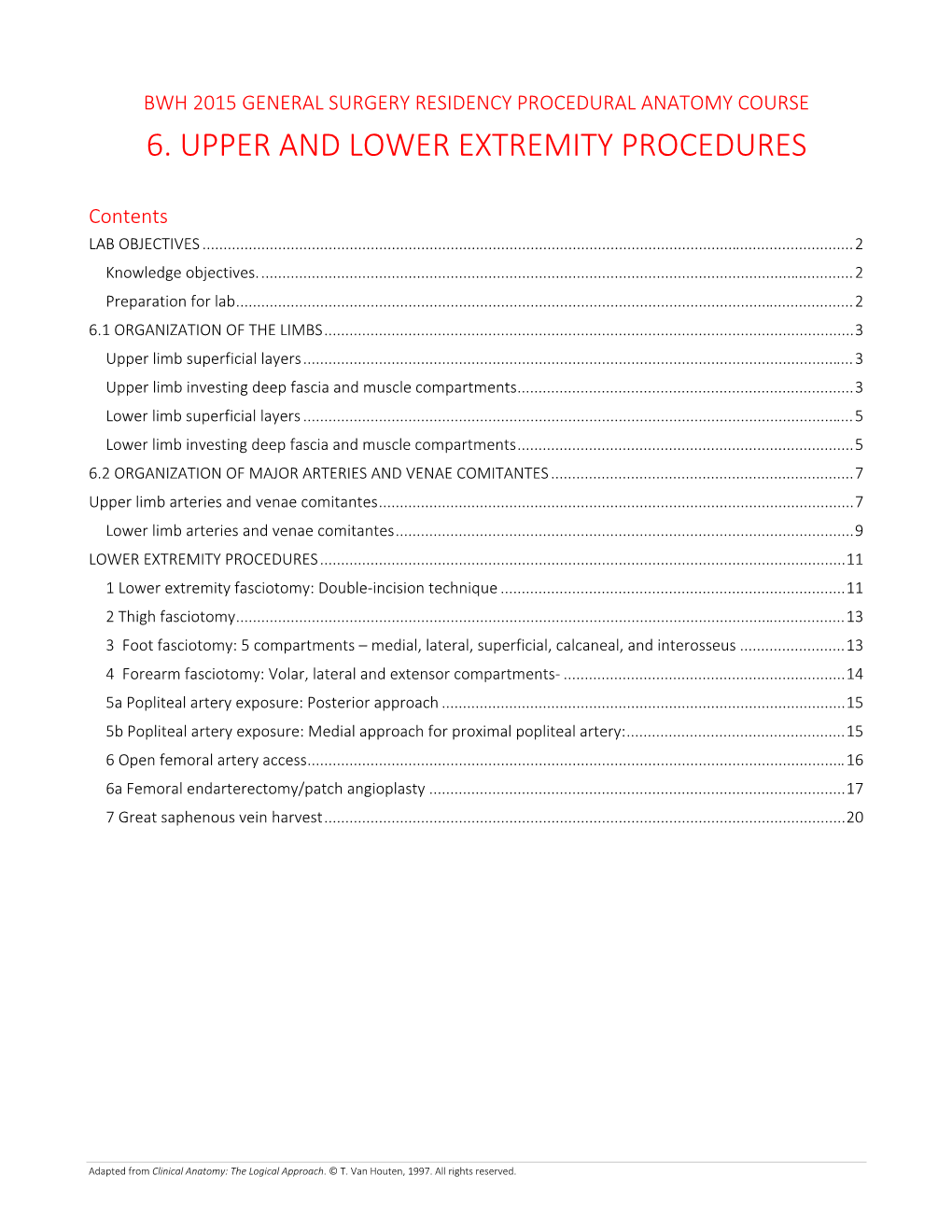 6. Upper and Lower Extremity Procedures