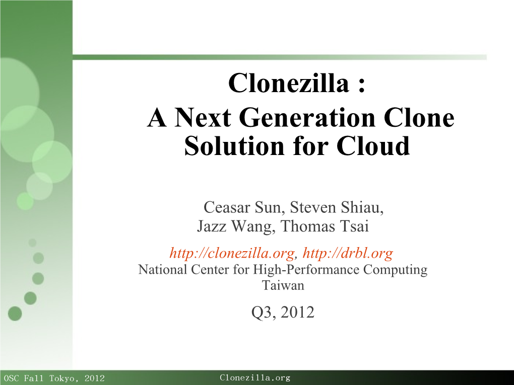 A Next Generation Clone Solution for Cloud