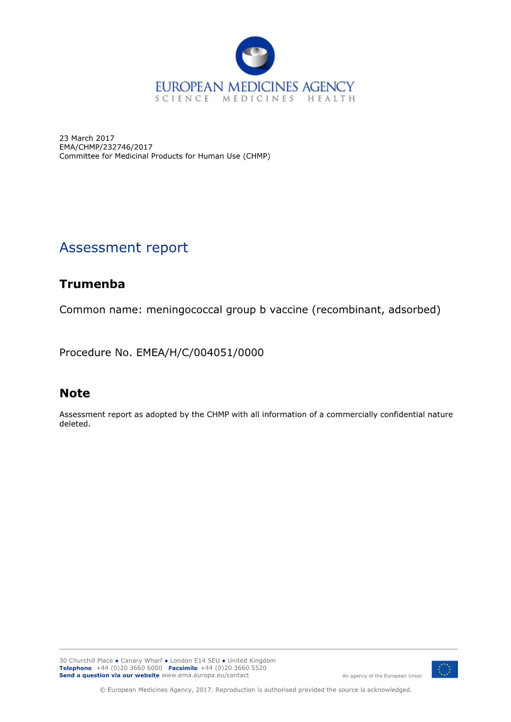 Trumenba, INN-Meningococcal Group B Vaccine (Recombinant, Adsorbed)