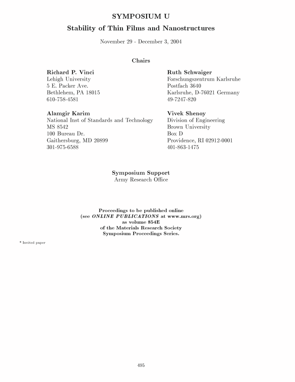 Symposium U: 2004 MRS Fall Meeting (PDF)