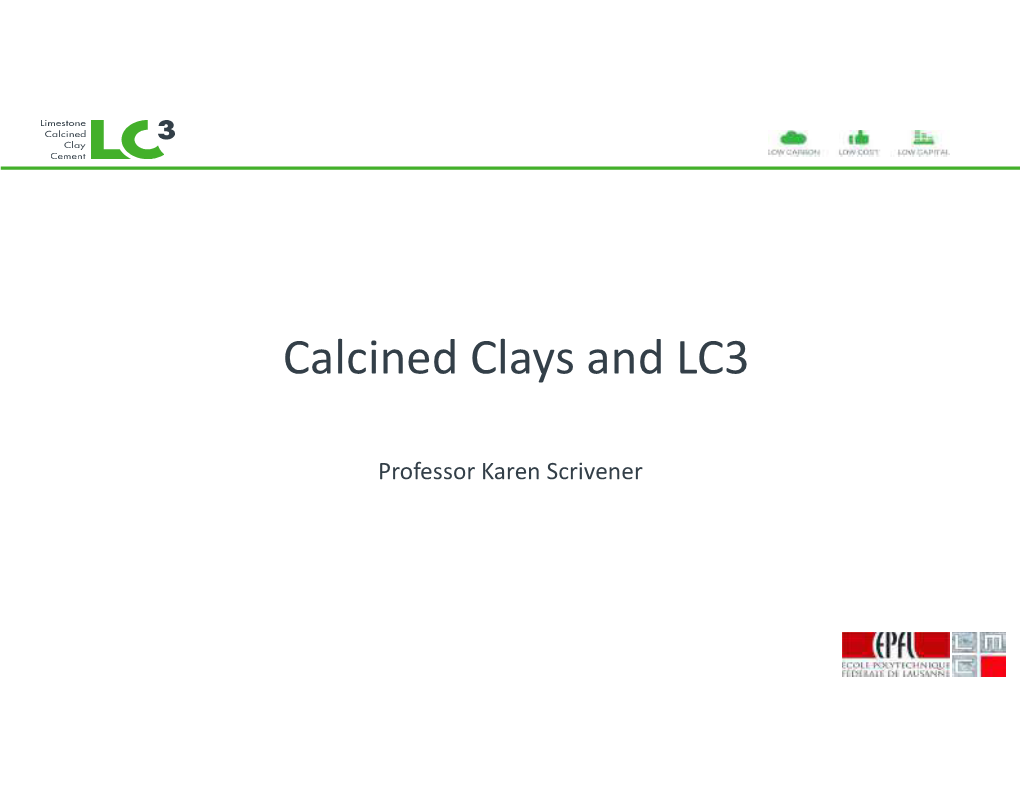 Calcined Clays and LC3