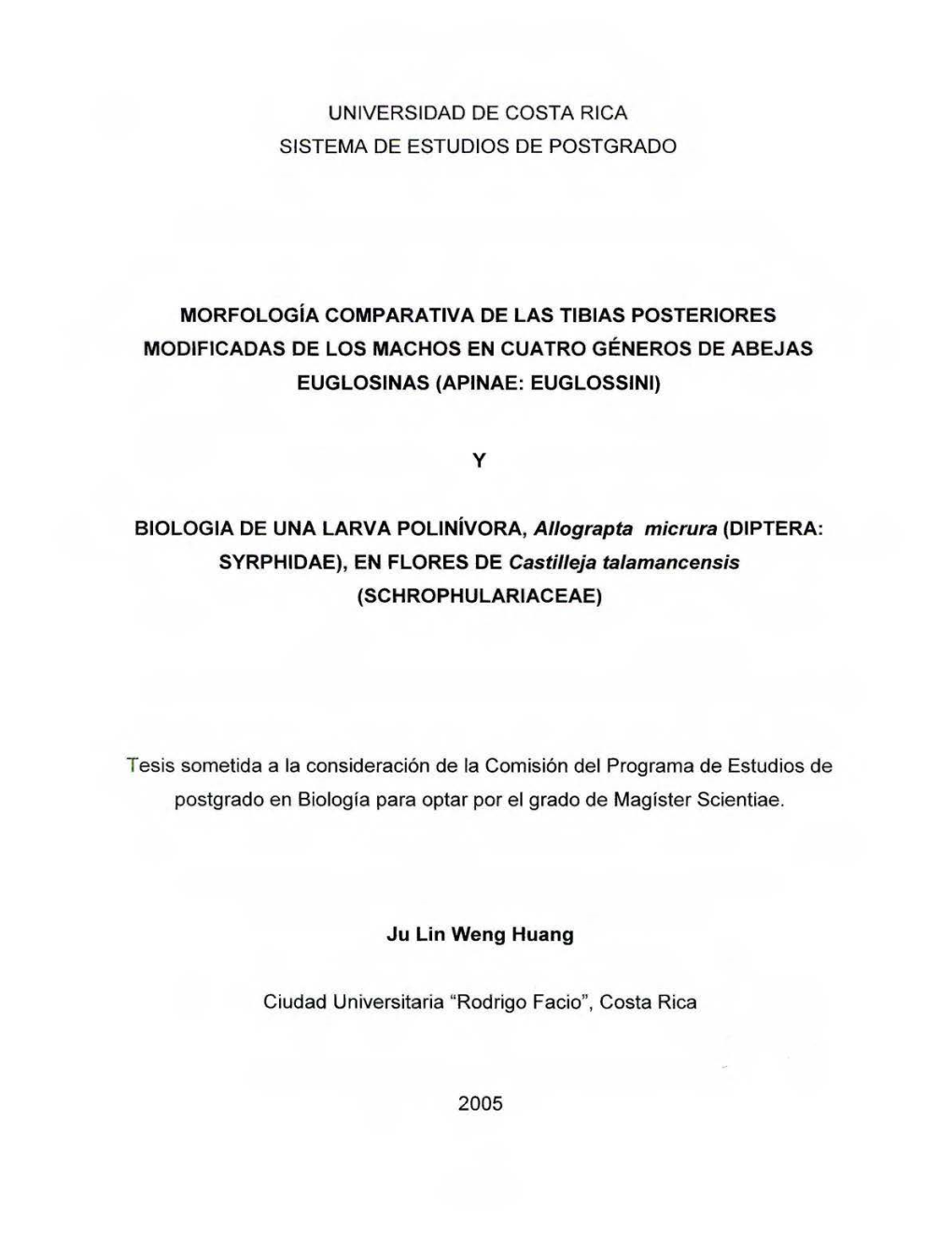 Universidad De Costa Rica Sistema De Estudios De