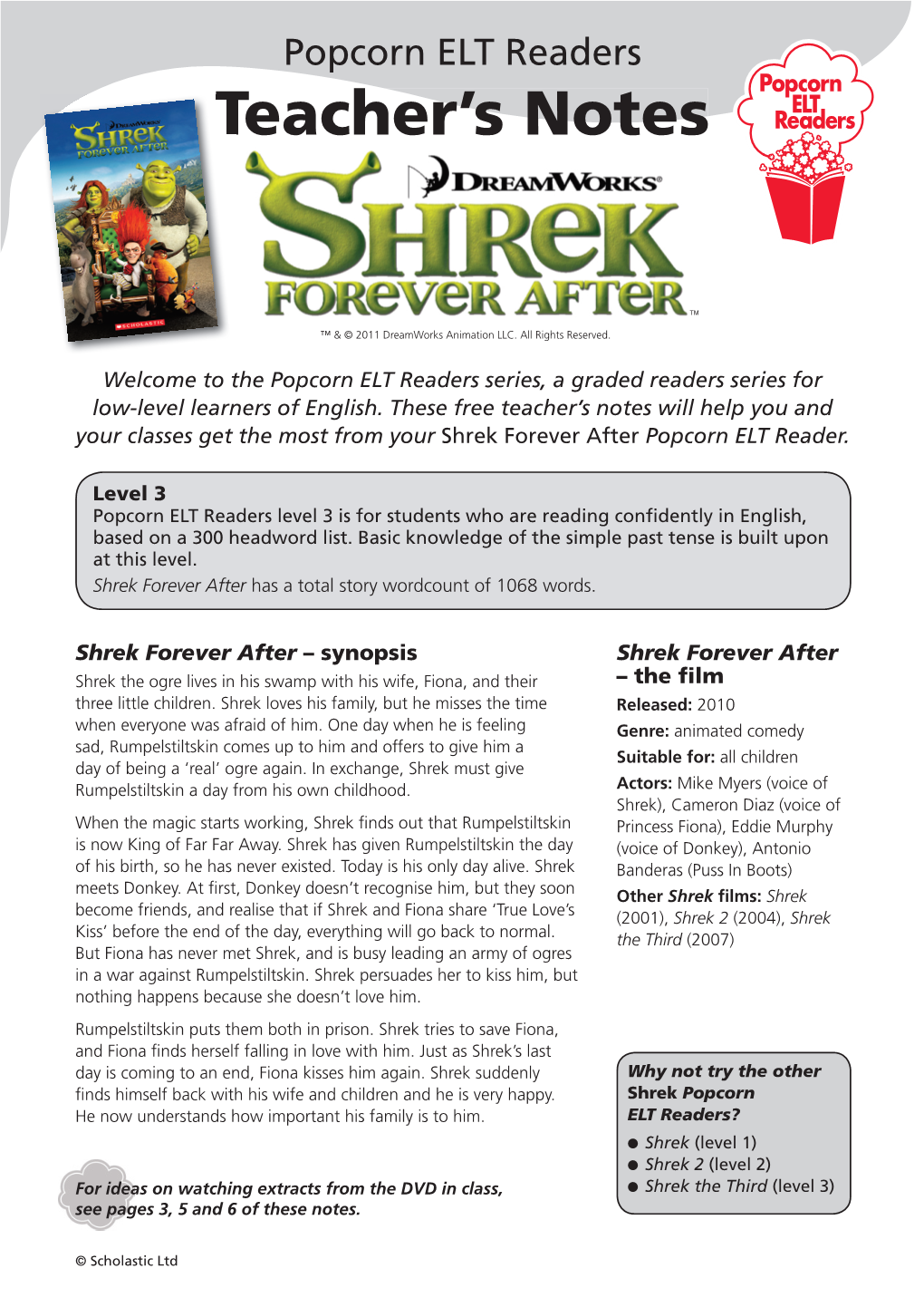 Shrek Forever After Popcorn ELT Reader