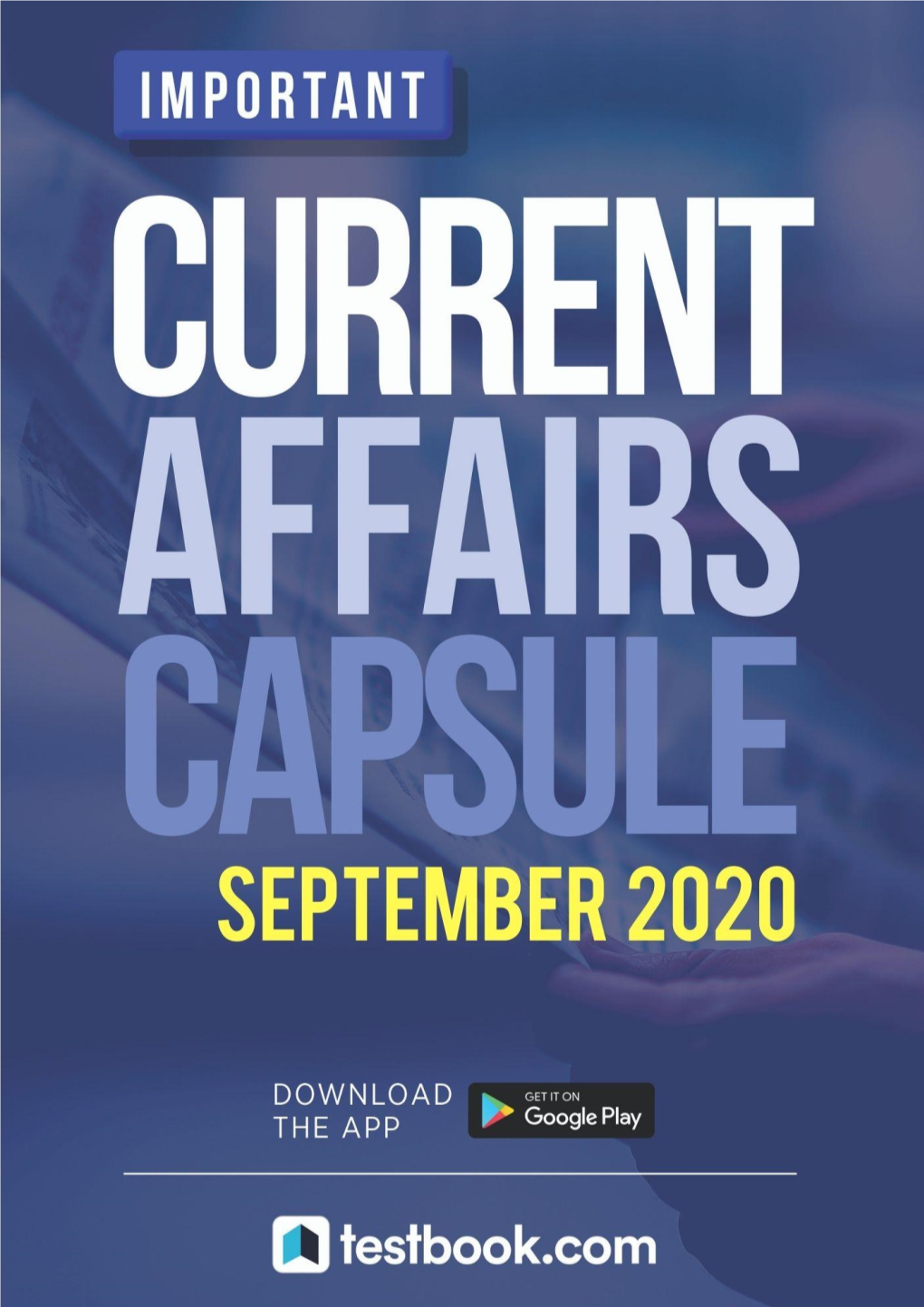 Current Affairs Monthly Capsule I September 2020