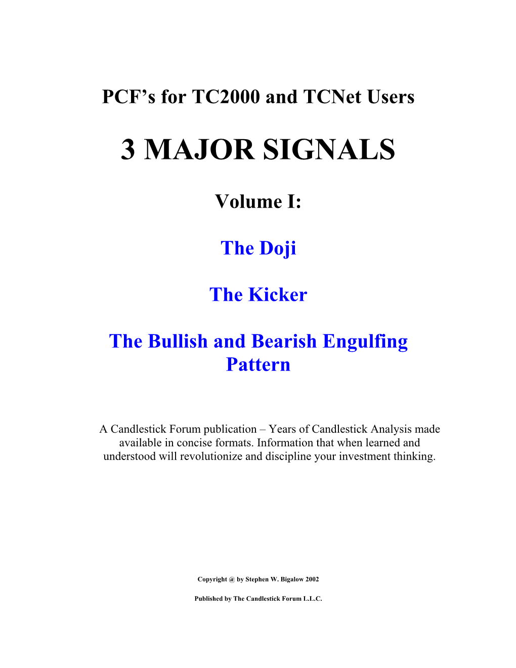 PCF's for TC2000 and Tcnet Users