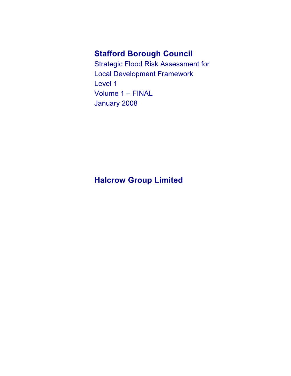 Stafford Borough Council Halcrow Group Limited