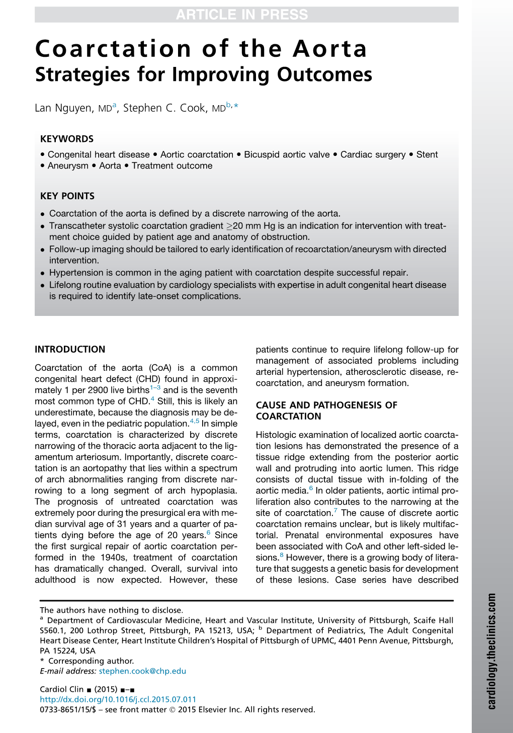 Coarctation of the Aorta Strategies for Improving Outcomes