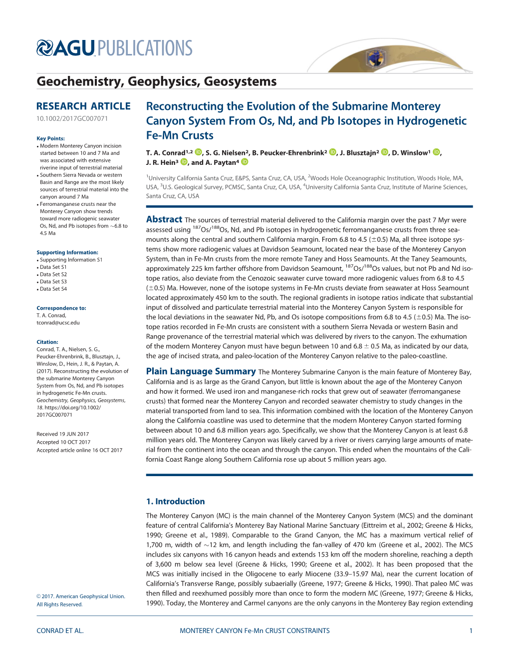 Geochemistry, Geophysics, Geosystems