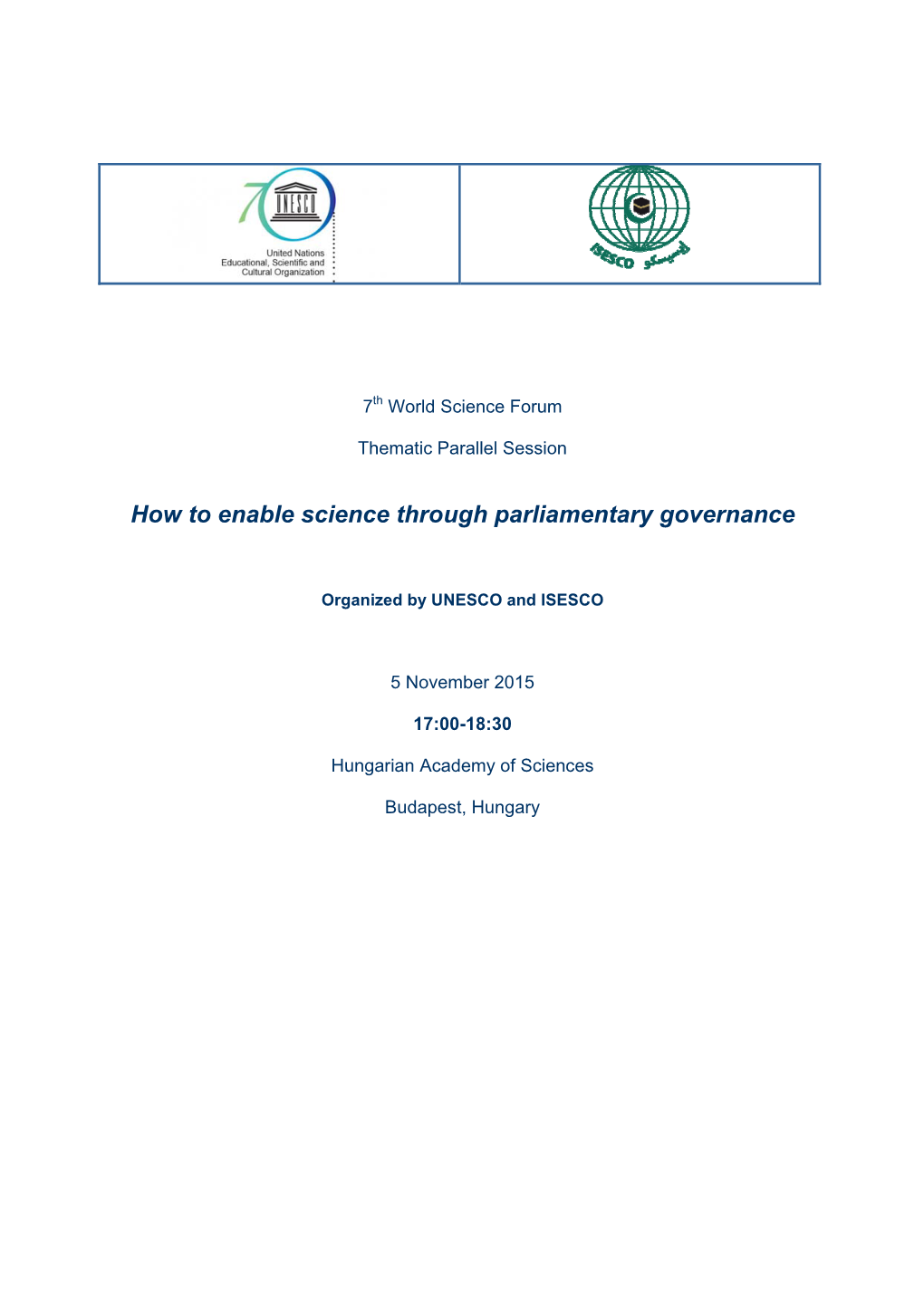 How to Enable Science Through Parliamentary Governance