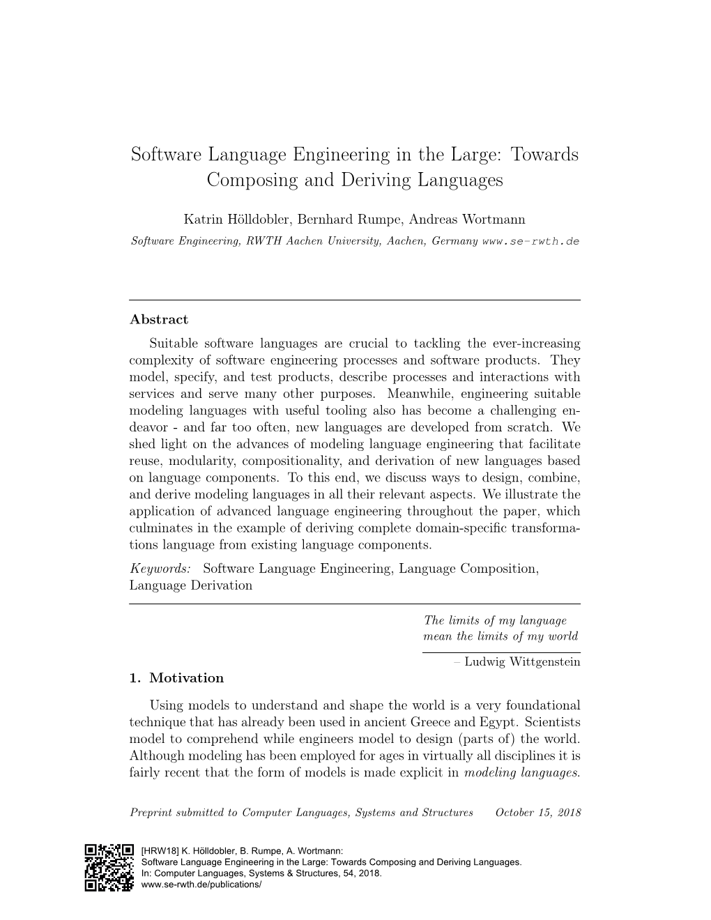 Software Language Engineering in the Large: Towards Composing and Deriving Languages