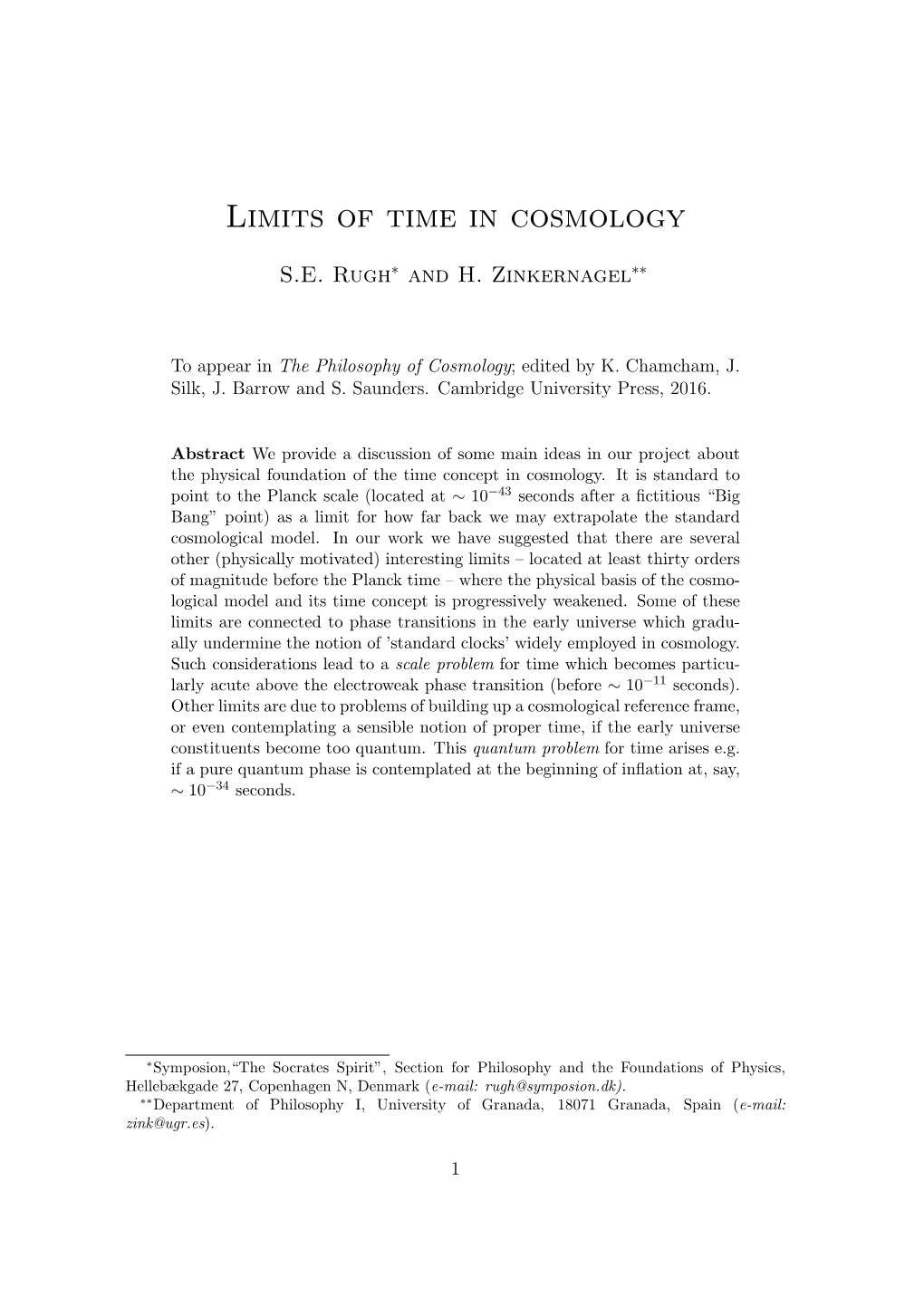 Limits of Time in Cosmology