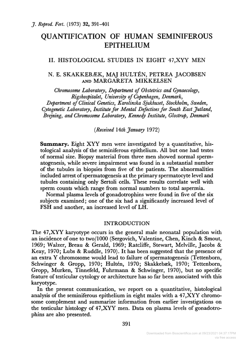 Quantification of Human Seminiferous Epithelium