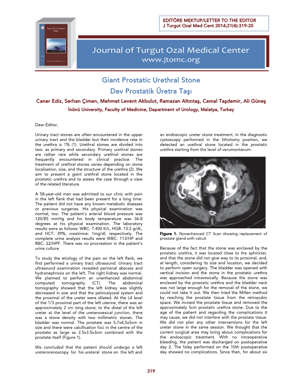 Journal of Turgut Ozal Medical Center