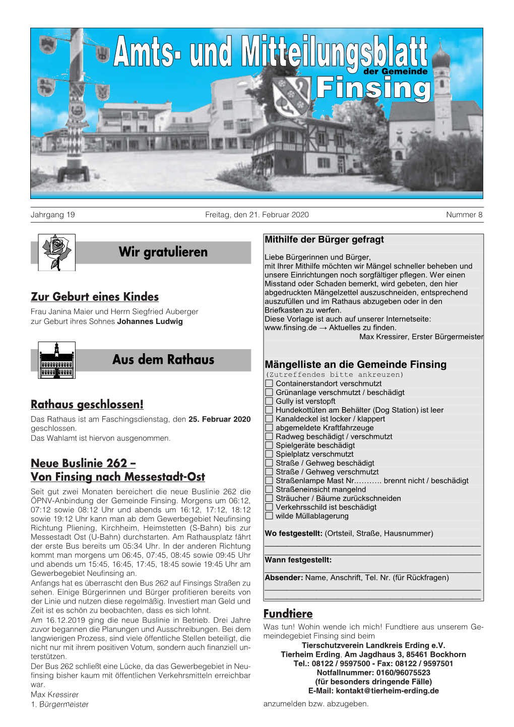 2020 Mitteilungsblatt Finsing