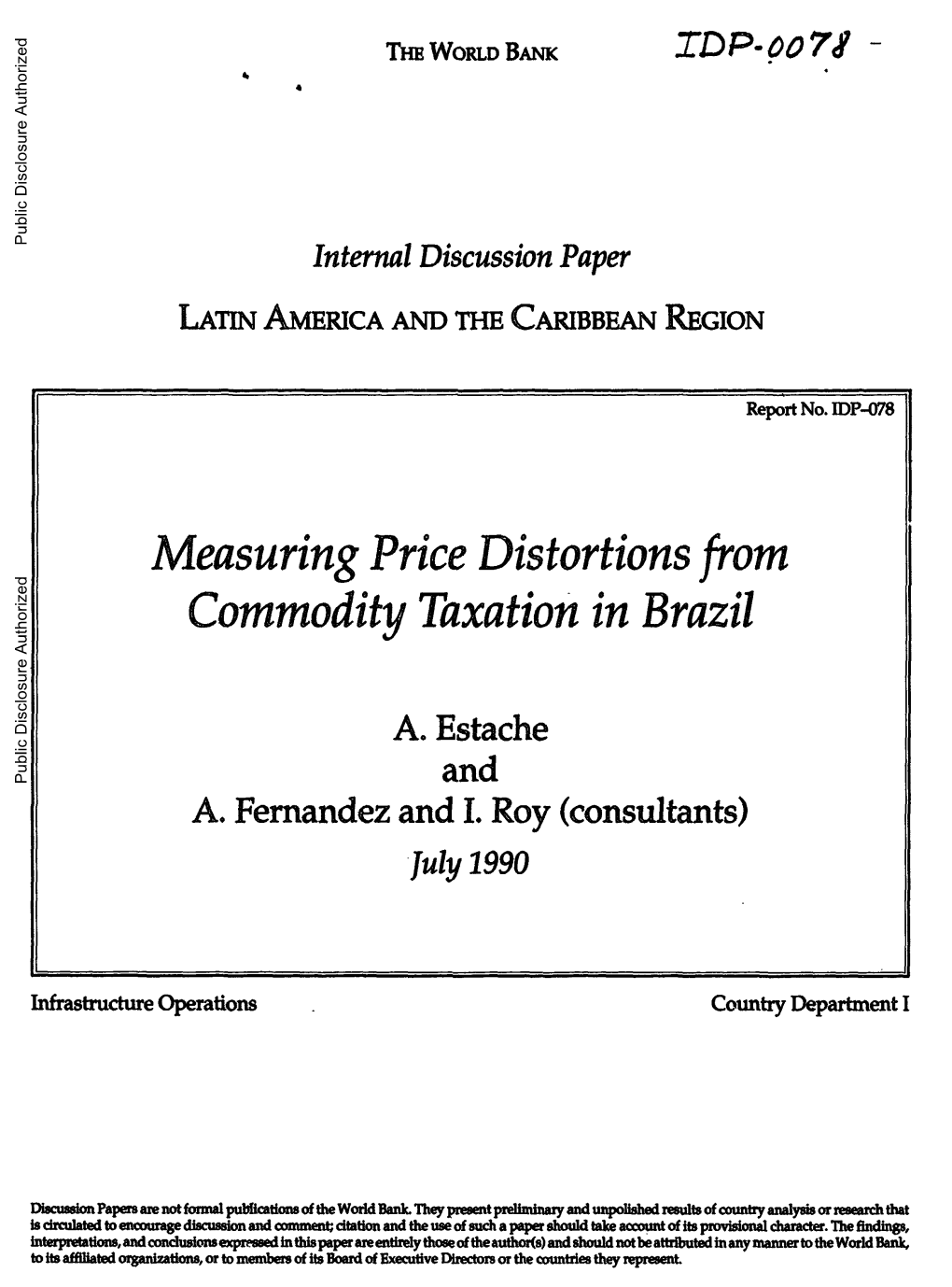 Measuring Price Distortions from Commodity Taxation in Brazil A