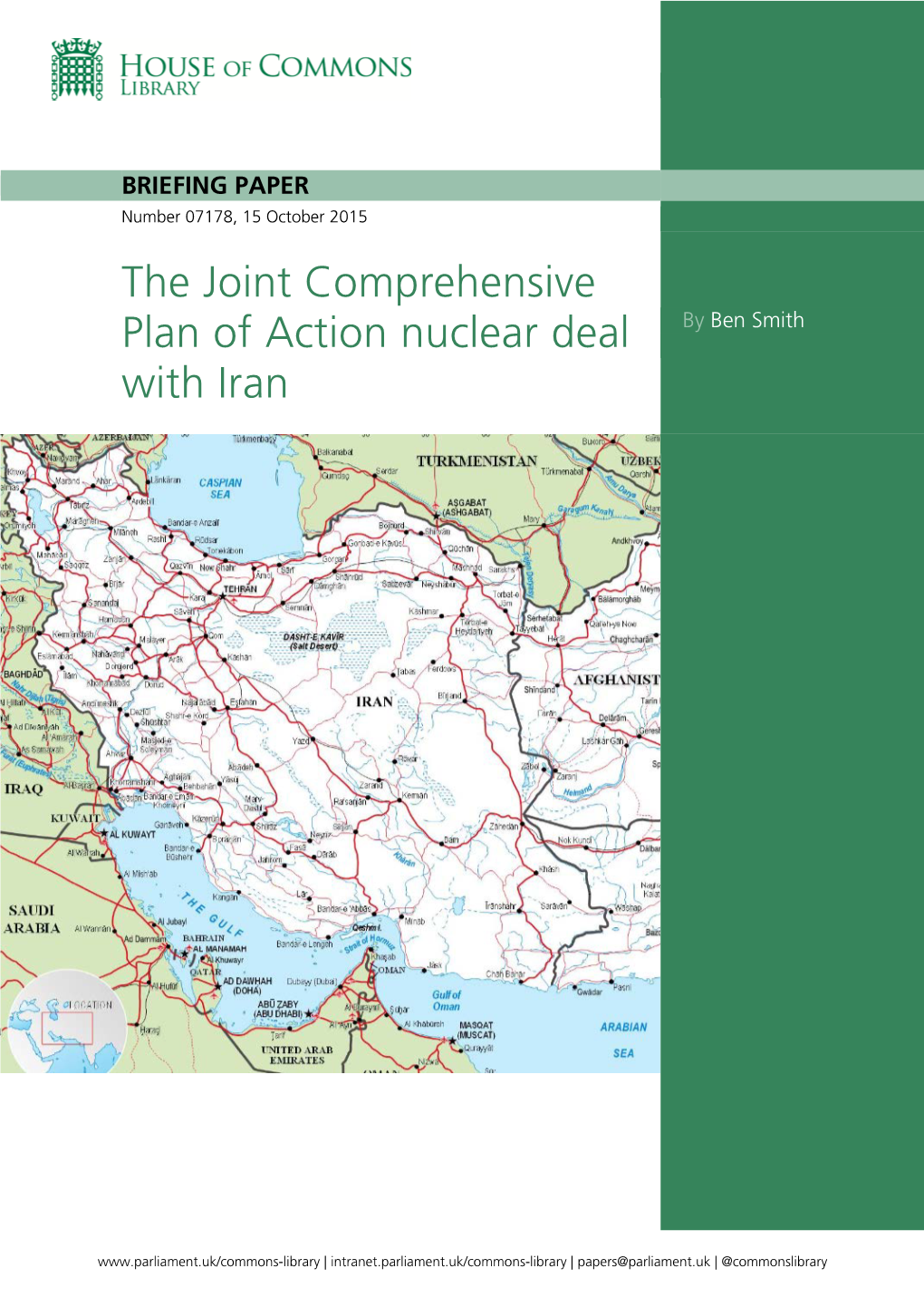 The Joint Comprehensive Plan of Action Nuclear Deal with Iran