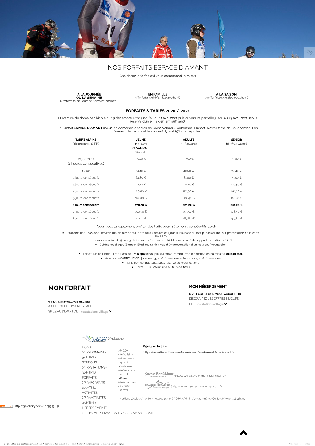 Nos Forfaits Espace Diamant