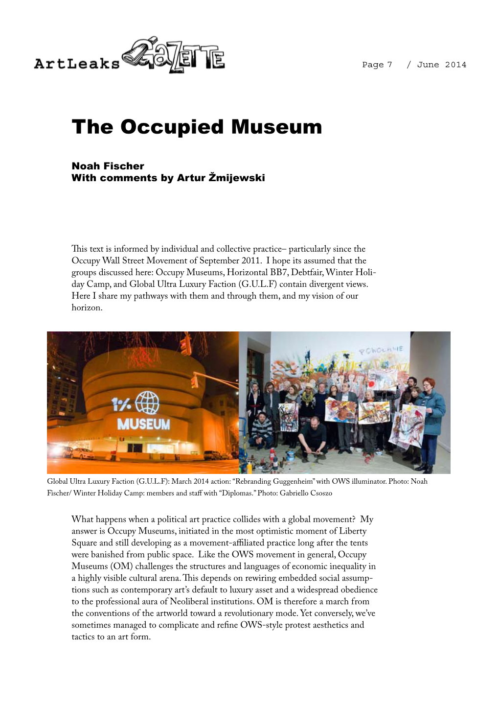 The Occupied Museum