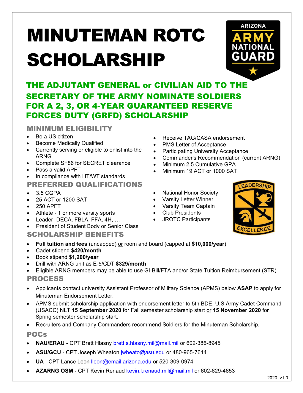 Minuteman Rotc Scholarship