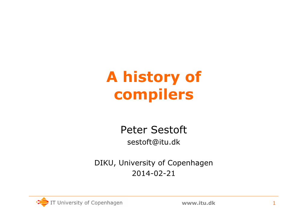 A History of Compilers