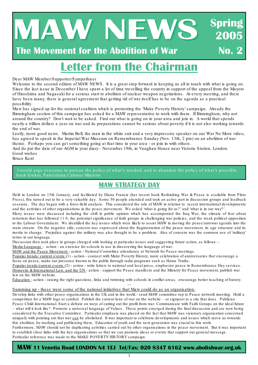 MAW Newsletterspring 2005 (REM)1 .Pub