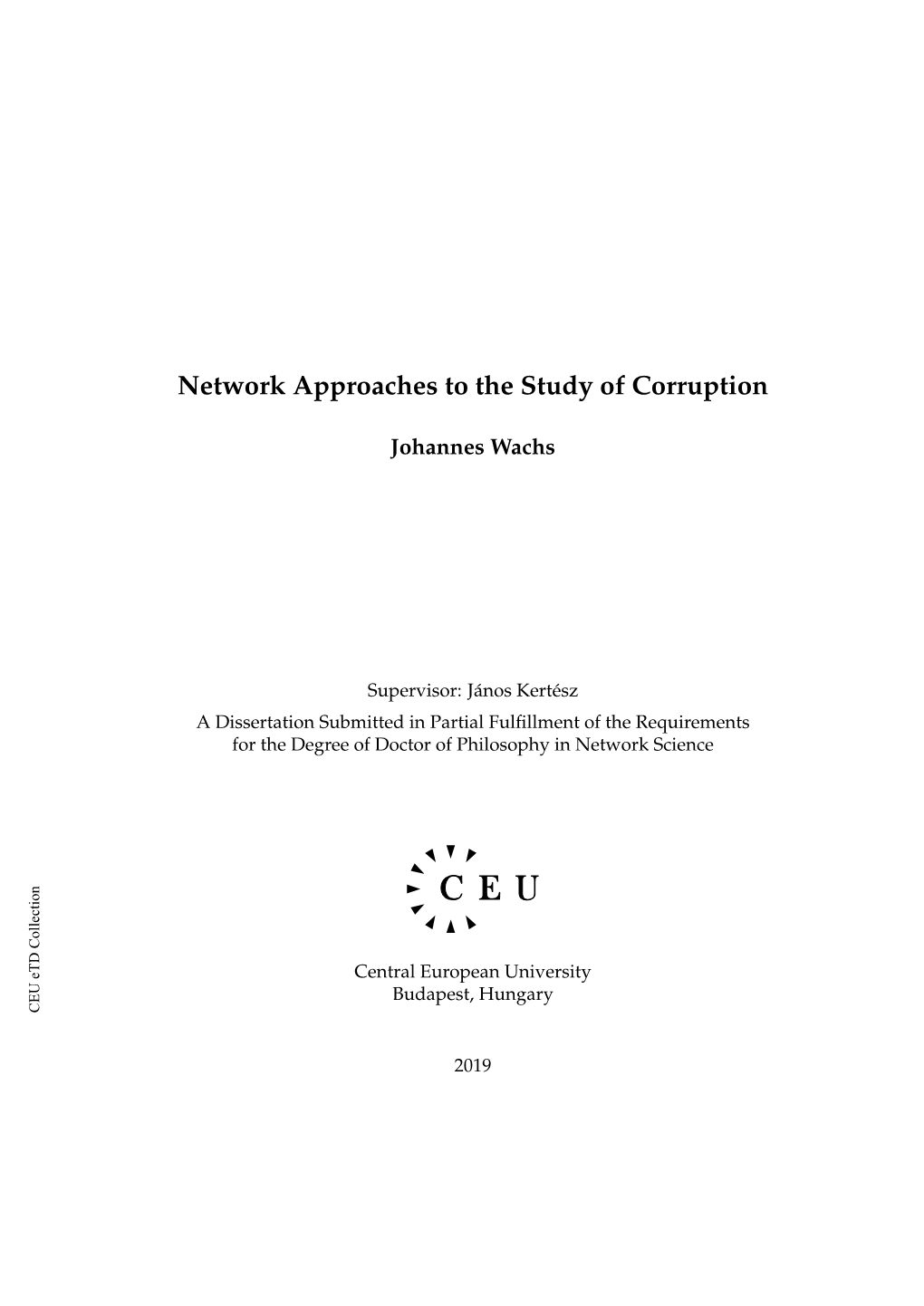 Network Approaches to the Study of Corruption