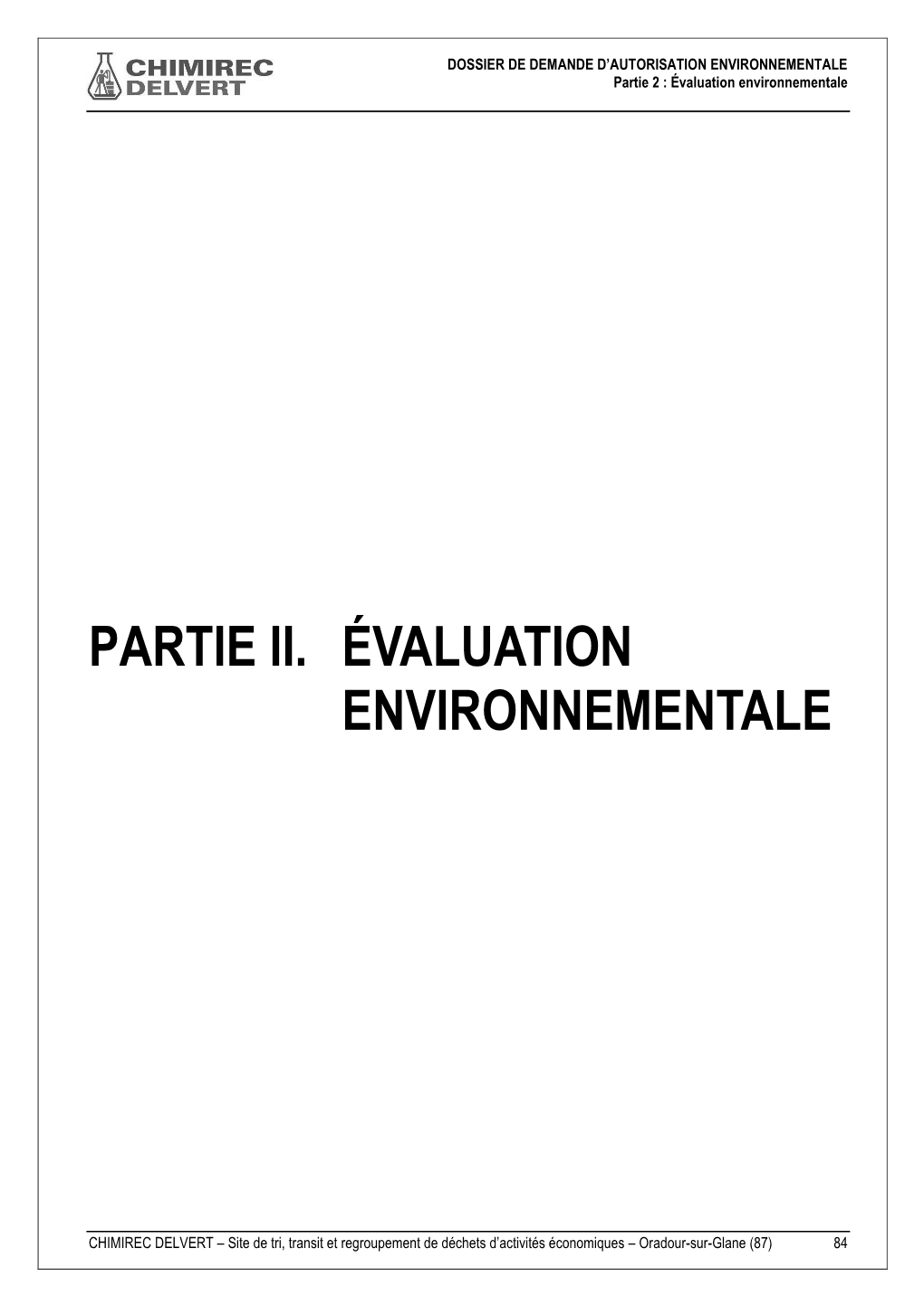 Partie Ii. Évaluation Environnementale