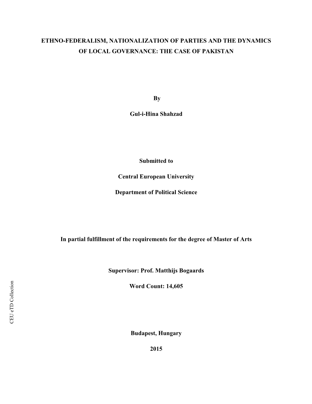 Ethno-Federalism, Nationalization of Parties