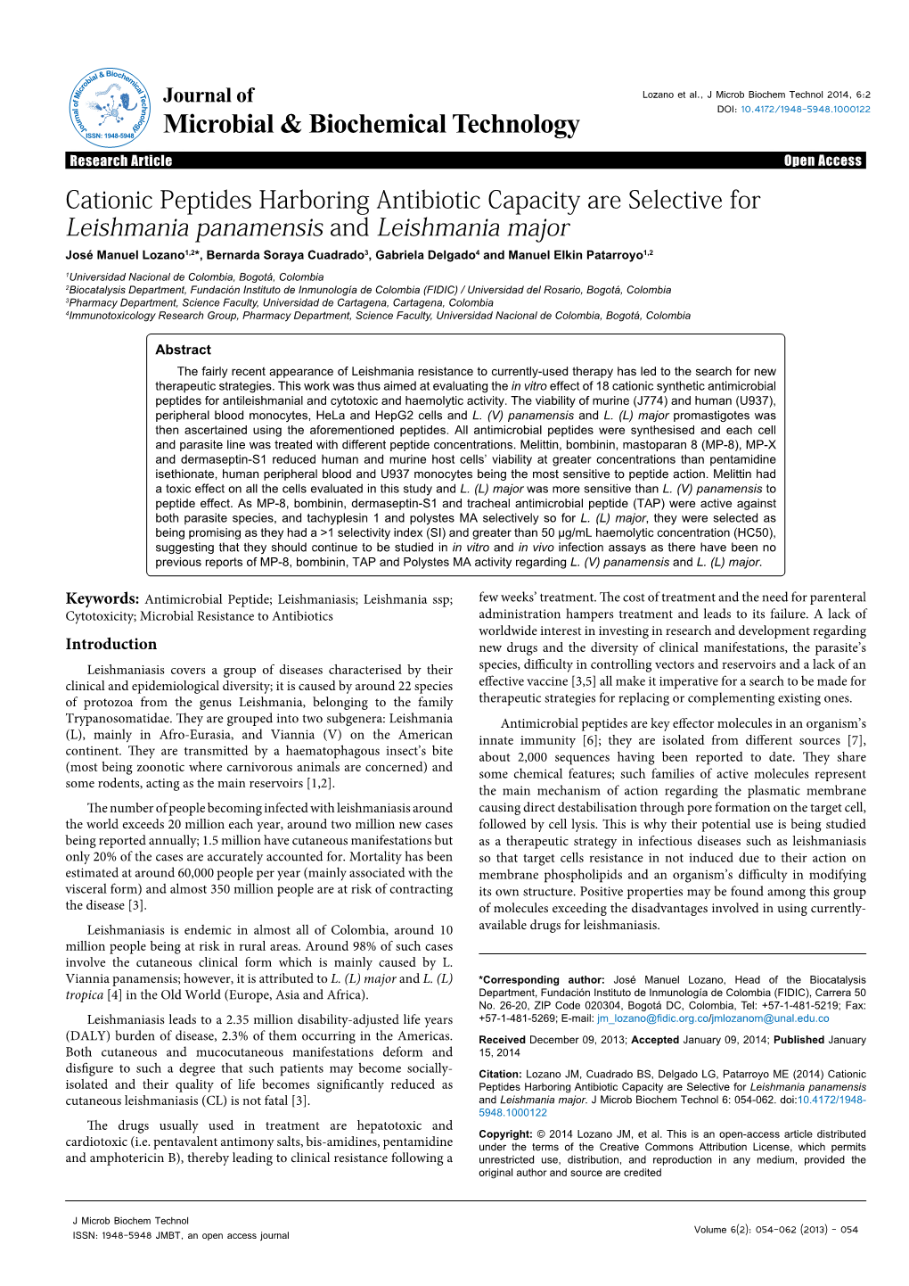 Cationic Peptides Harboring Antibiotic Capacity Is Selective For