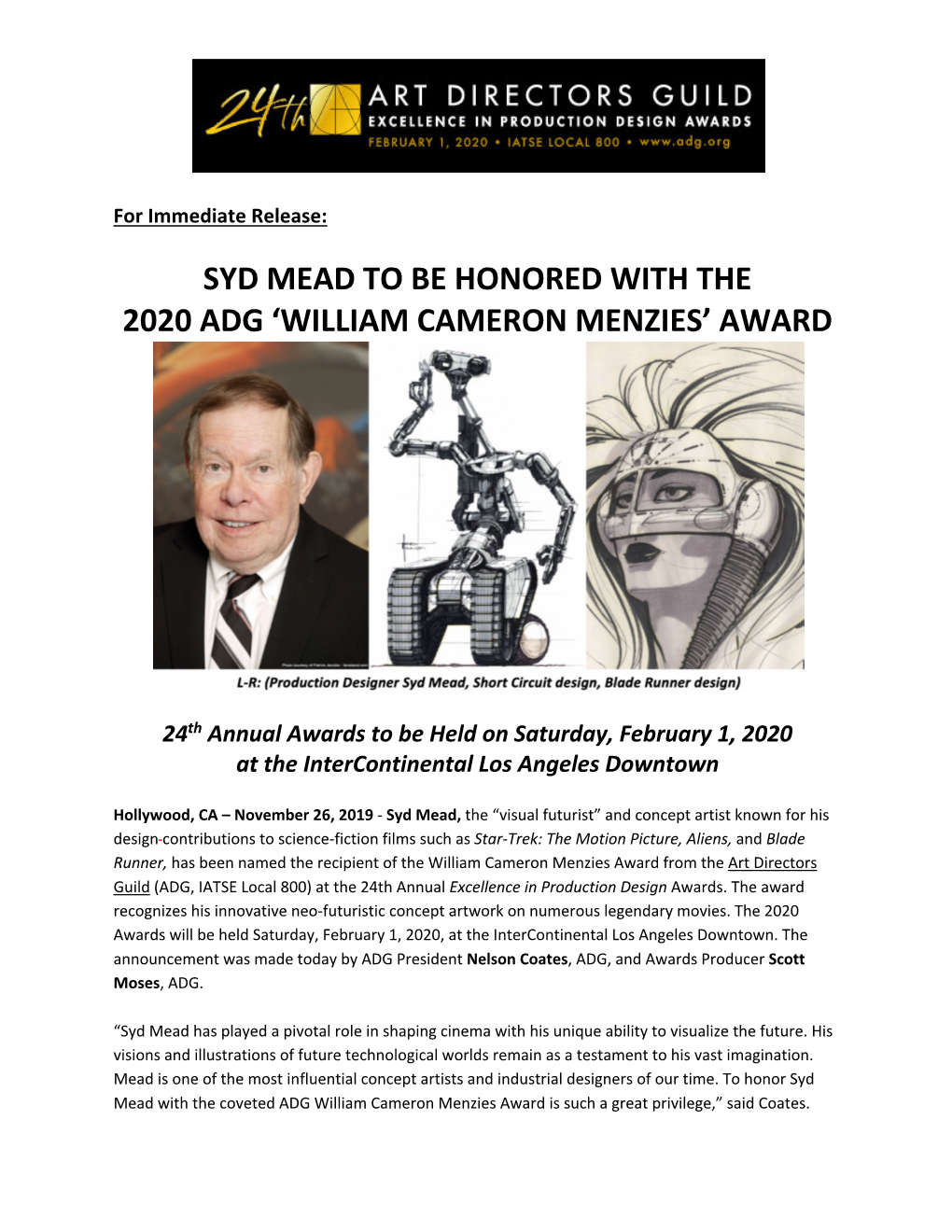 Syd Mead Menzies Award