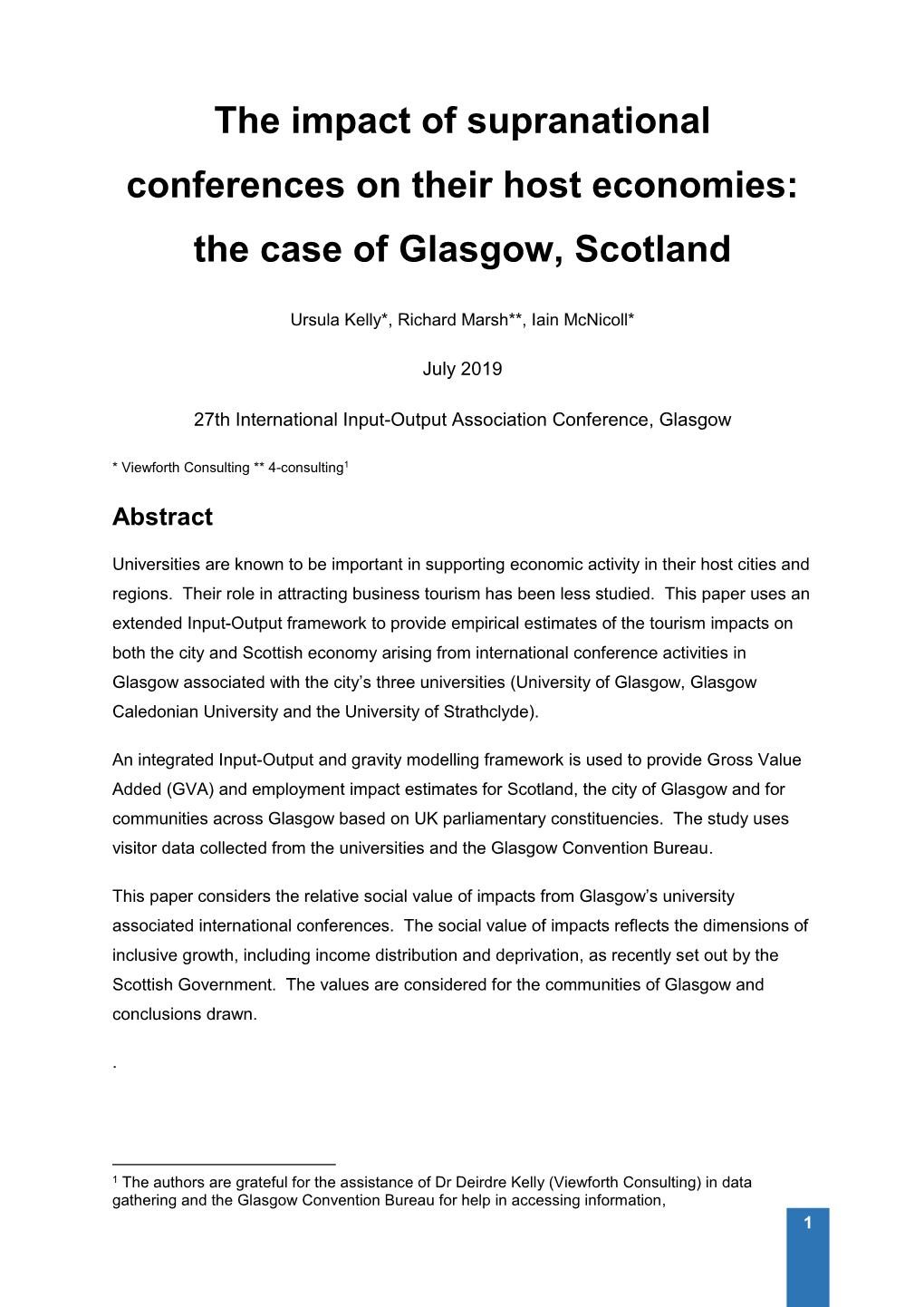 The Case of Glasgow, Scotland