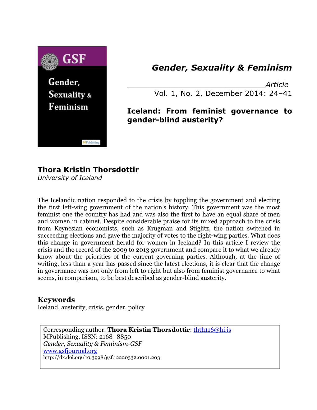 Gender, Sexuality & Feminism