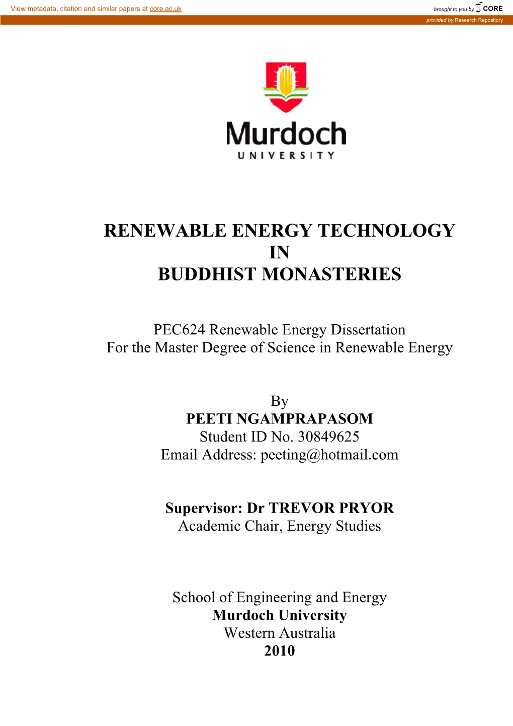 Renewable Energy Technology in Buddhist Monasteries