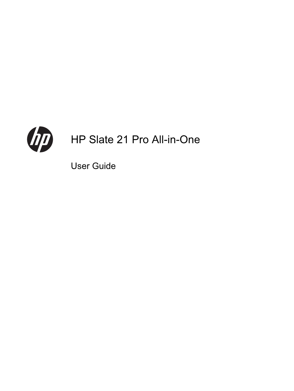 HP Slate 21 Pro All-In-One User Guide