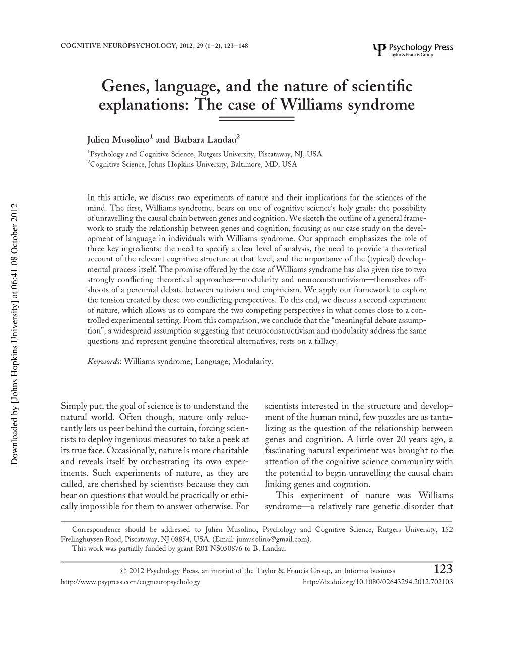 The Case of Williams Syndrome