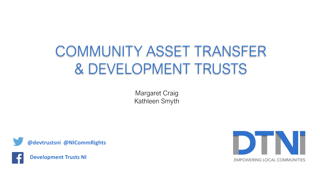 Community Asset Transfer & Development Trusts