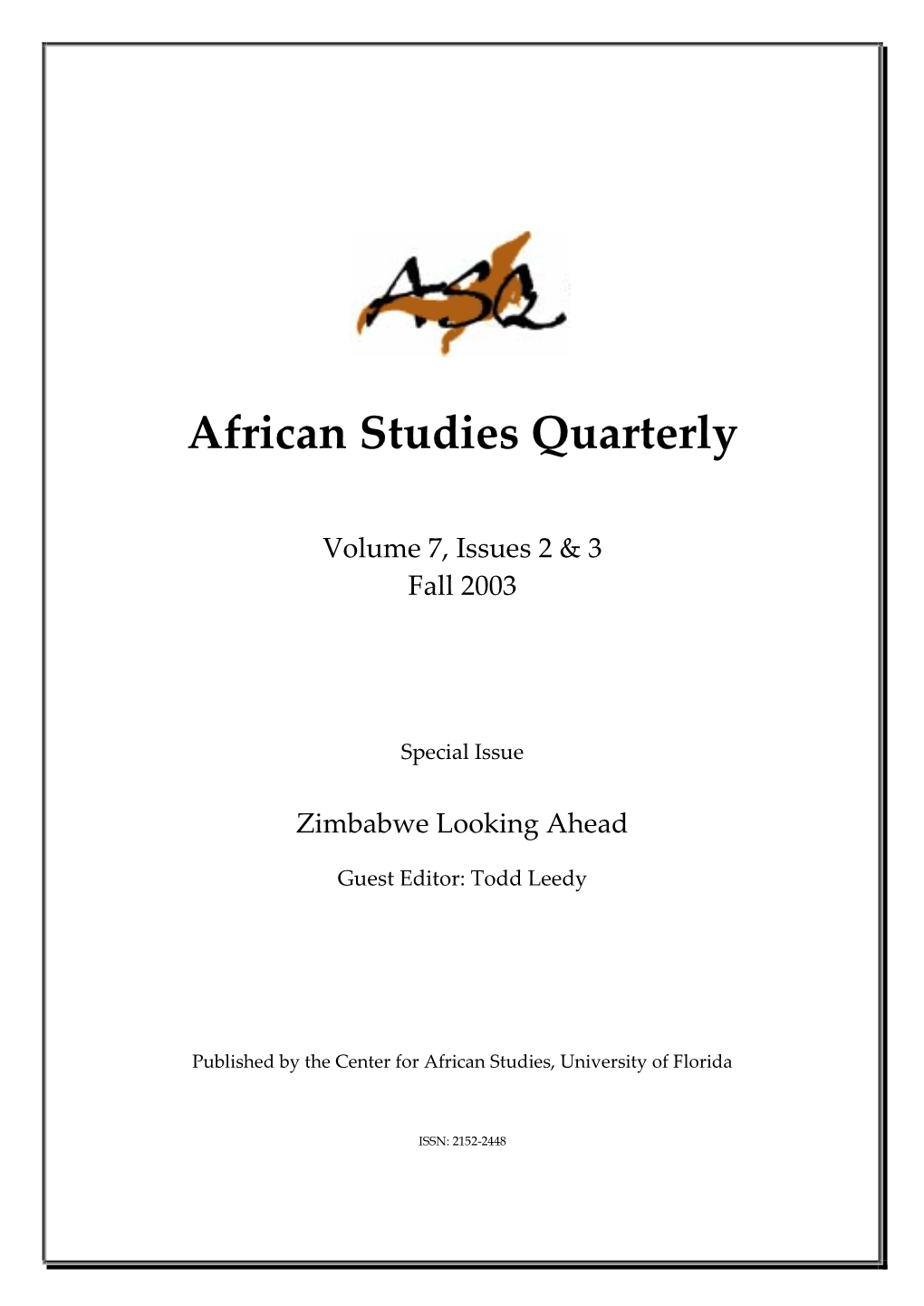 African Studies Quarterly